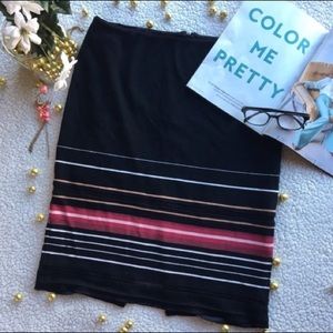 White house black market black skirt stripe detail